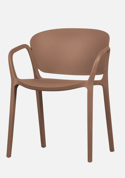 BENT GARDEN CHAIR PLASTIC SALMON PINK - Elara Maison