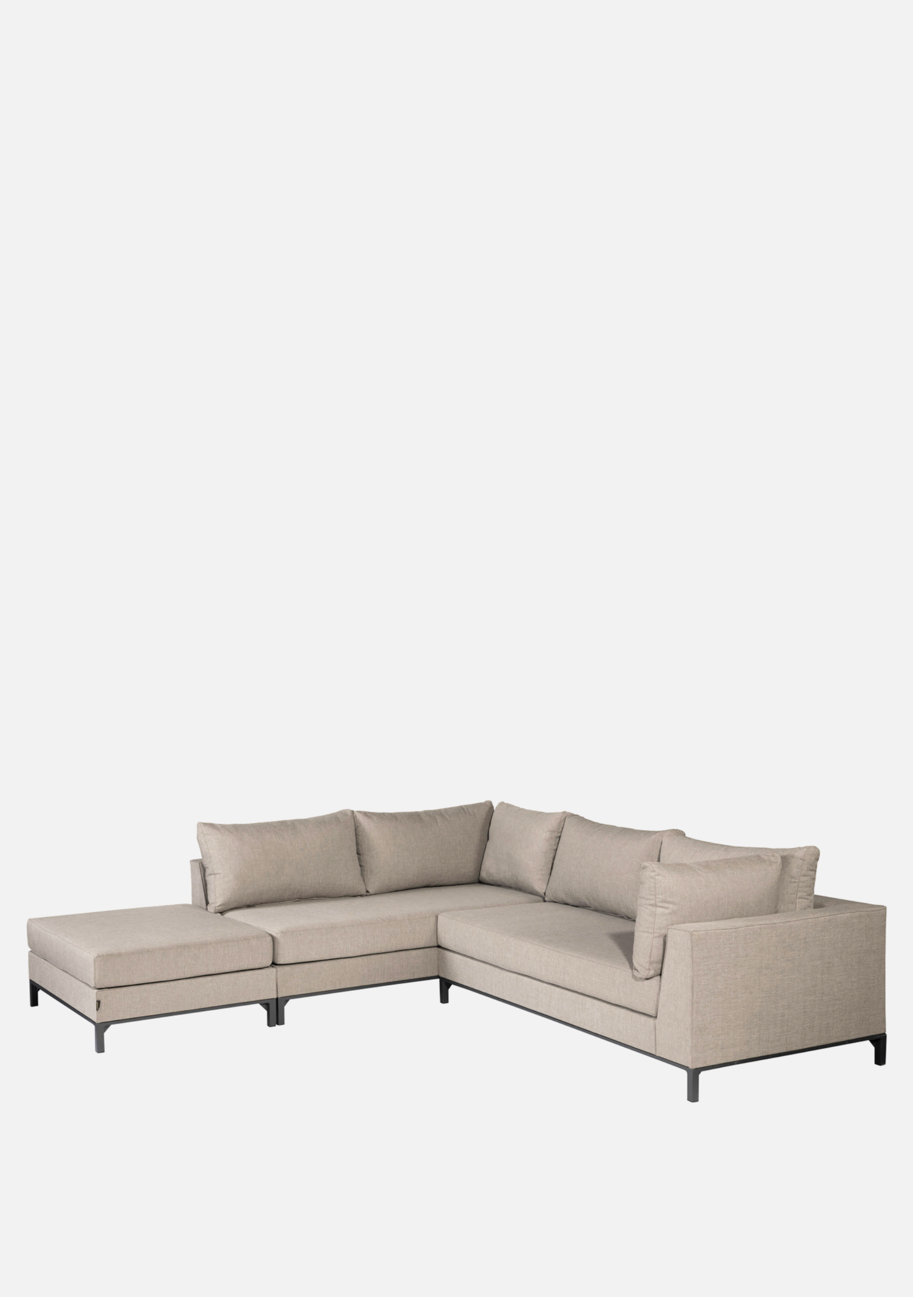 Sicilië Modular Outdoor Lounge – Left Configuration, Taupe - Elara Maison
