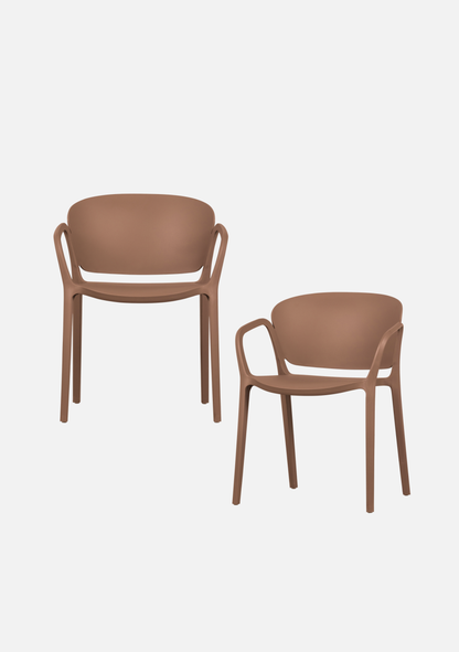 BENT GARDEN CHAIR PLASTIC SALMON PINK - Elara Maison