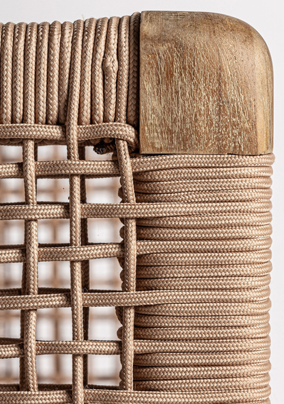 Trena Luxury Outdoor Lounge Armchair in Recycled Teak & Handwoven Rope