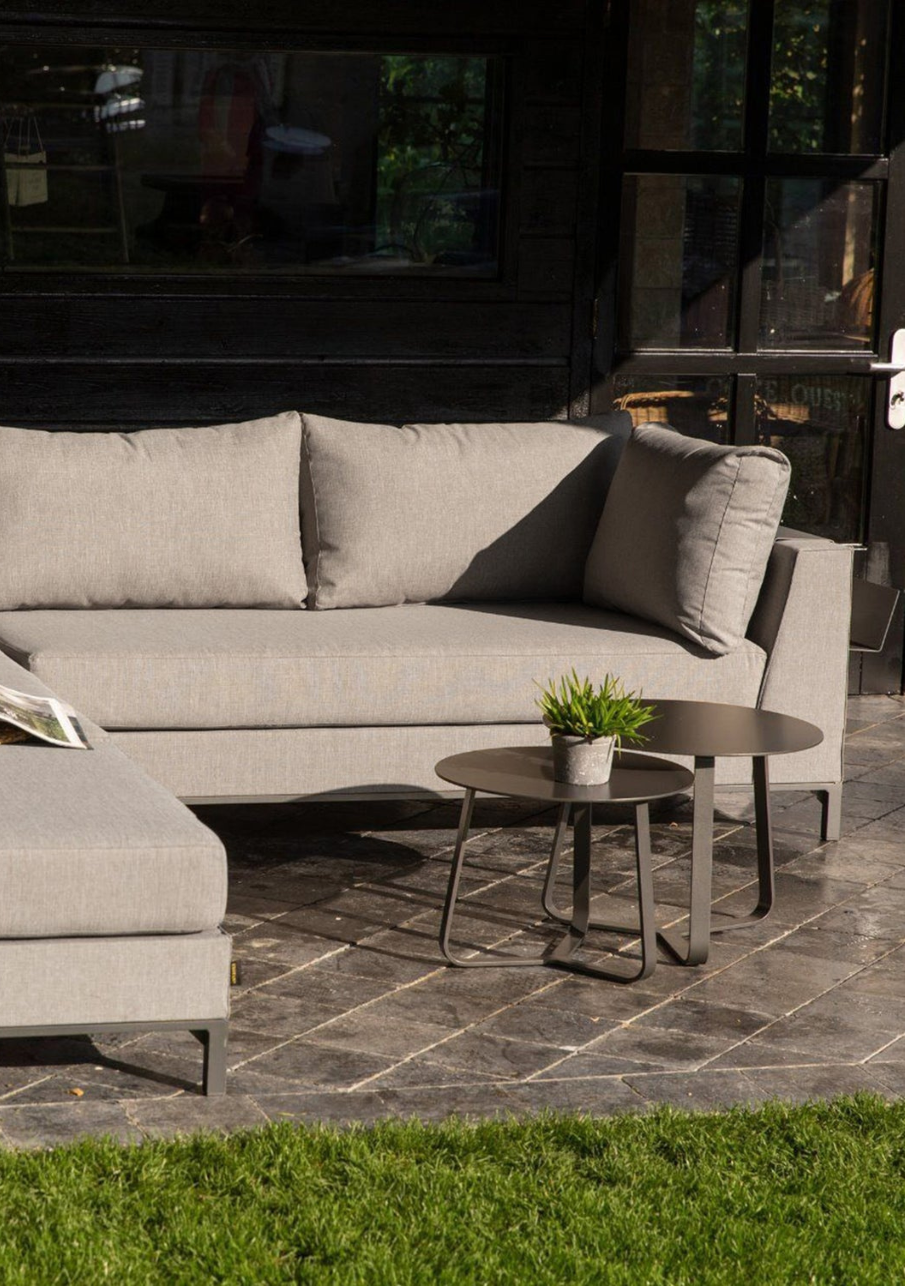 Sicilië Modular Outdoor Lounge – Left Configuration, Taupe - Elara Maison
