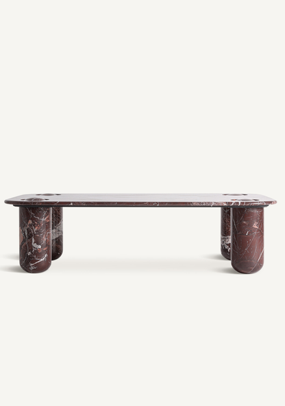 Bourg Luxury Burgundy Marble Coffee Table