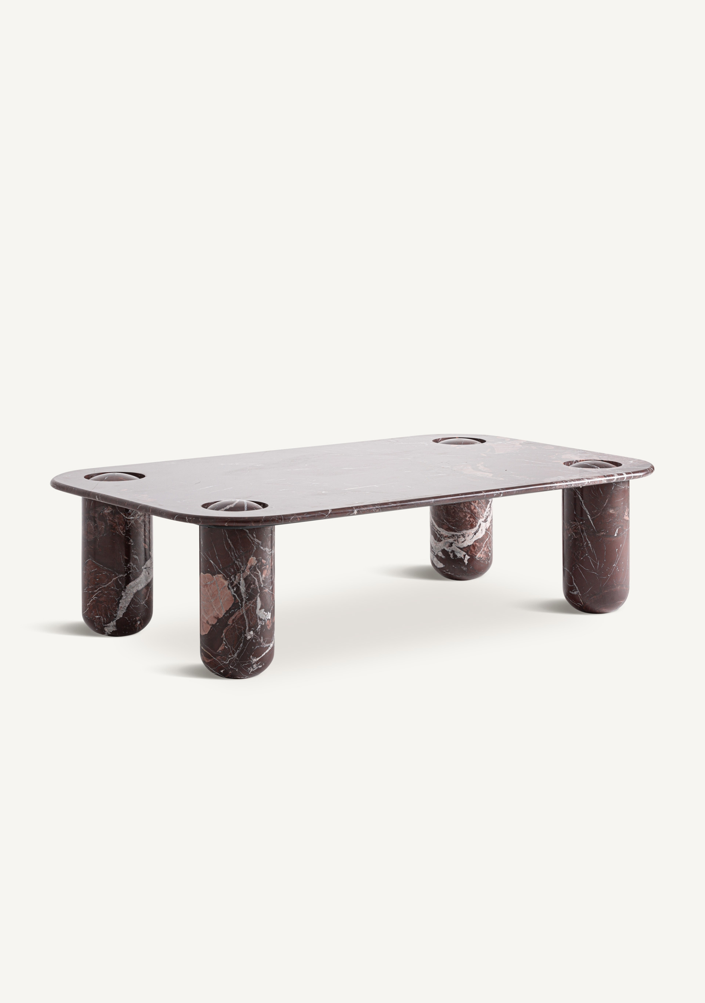 Bourg Luxury Burgundy Marble Coffee Table