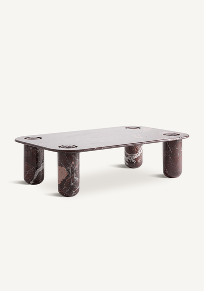 Bourg Luxury Burgundy Marble Coffee Table