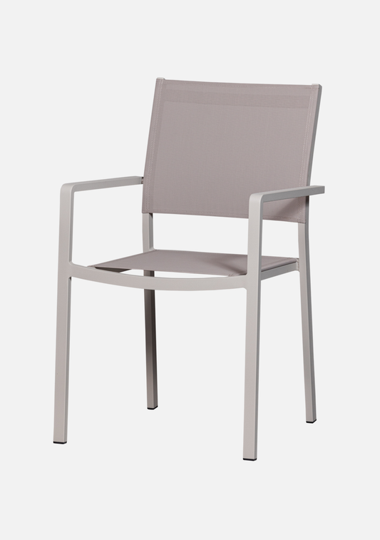 FOWL GARDEN CHAIR ALUMINIUM/TEXTILE SAND - Elara Maison