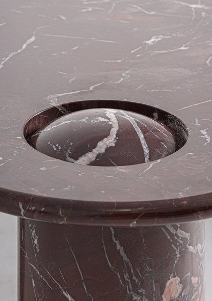 Bourg Luxury Burgundy Marble Coffee Table