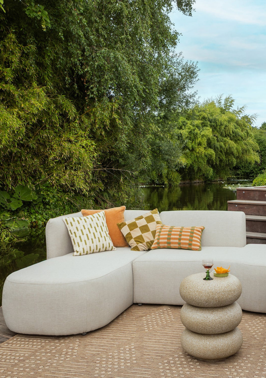 Chios Organic Outdoor Lounge – Left Configuration, Natural - Elara Maison