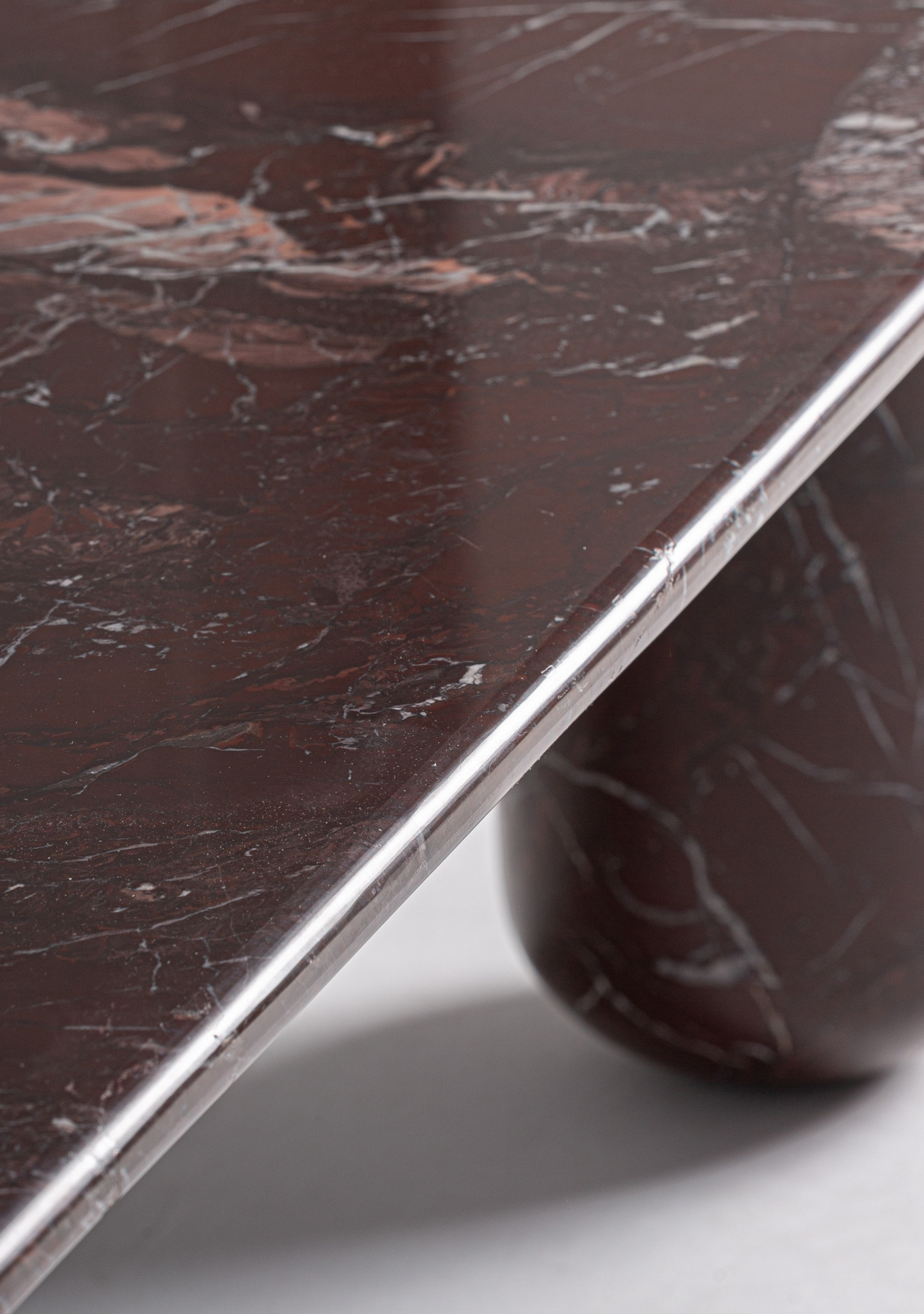 Bourg Luxury Burgundy Marble Coffee Table