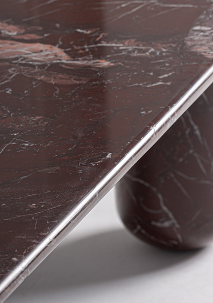 Bourg Luxury Burgundy Marble Coffee Table