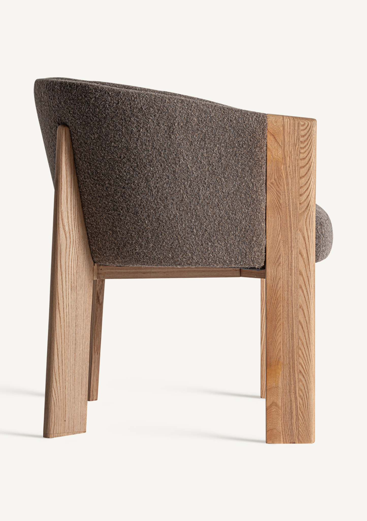 Nara Curved Upholstered Solid Oak Dining Chair