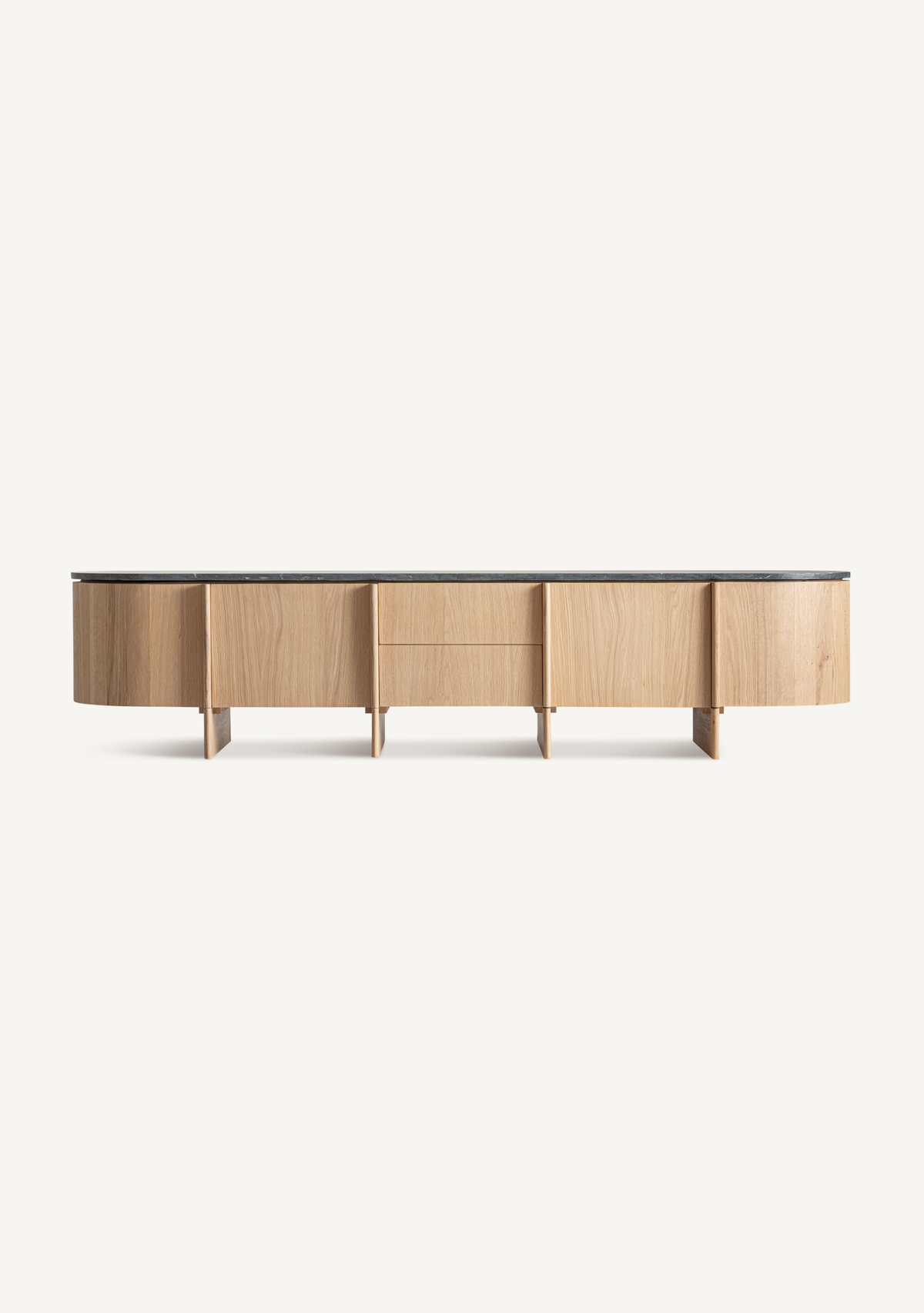 Nara Oak & Marble Sideboard - Elara Maison