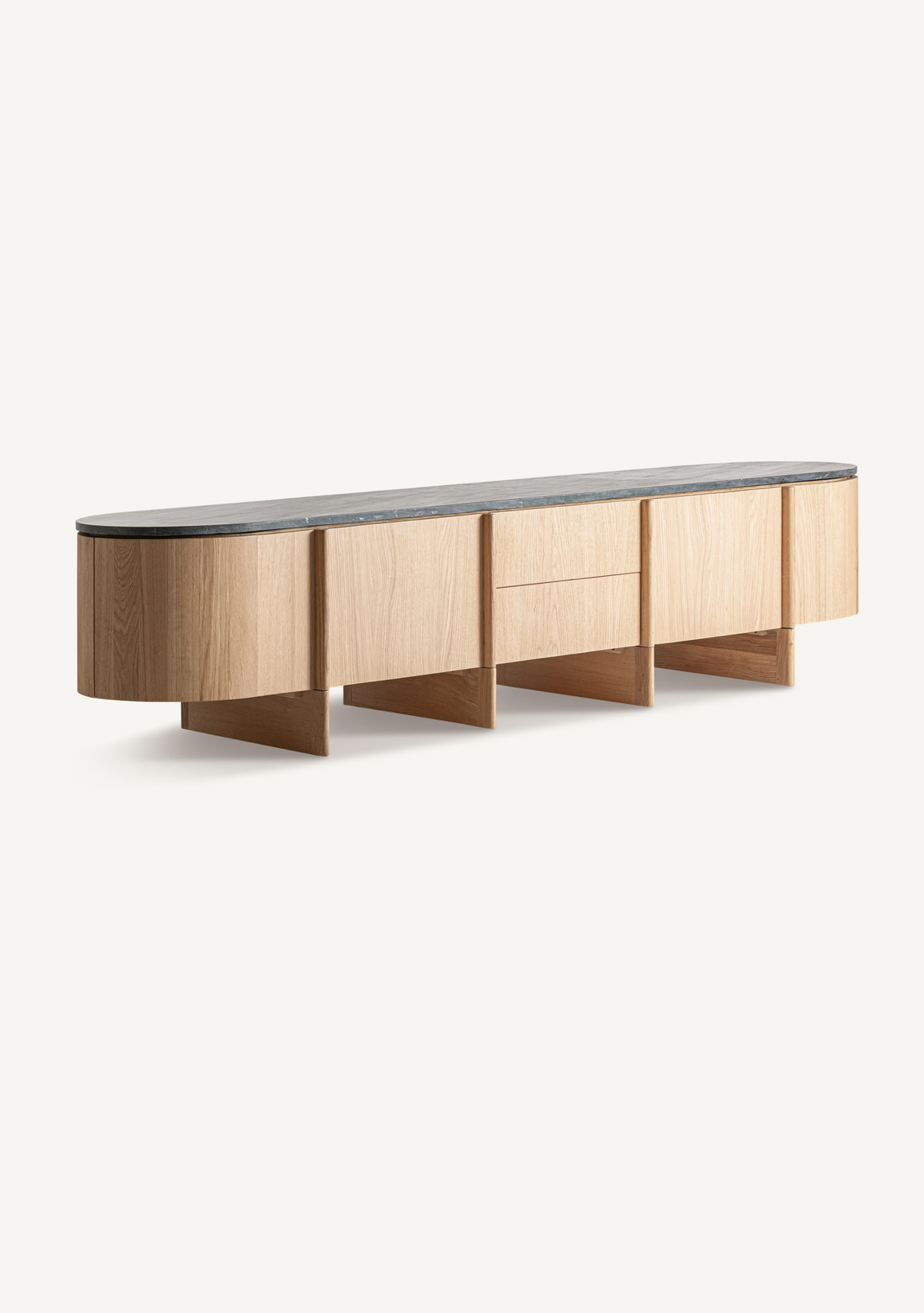 Nara Oak & Marble Sideboard - Elara Maison