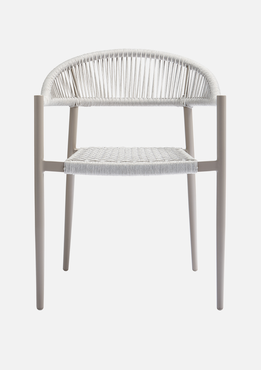 YELLOW GARDEN CHAIR ROPE/ALUMINIUM LIGHT GREY - SET OF 2 - Elara Maison