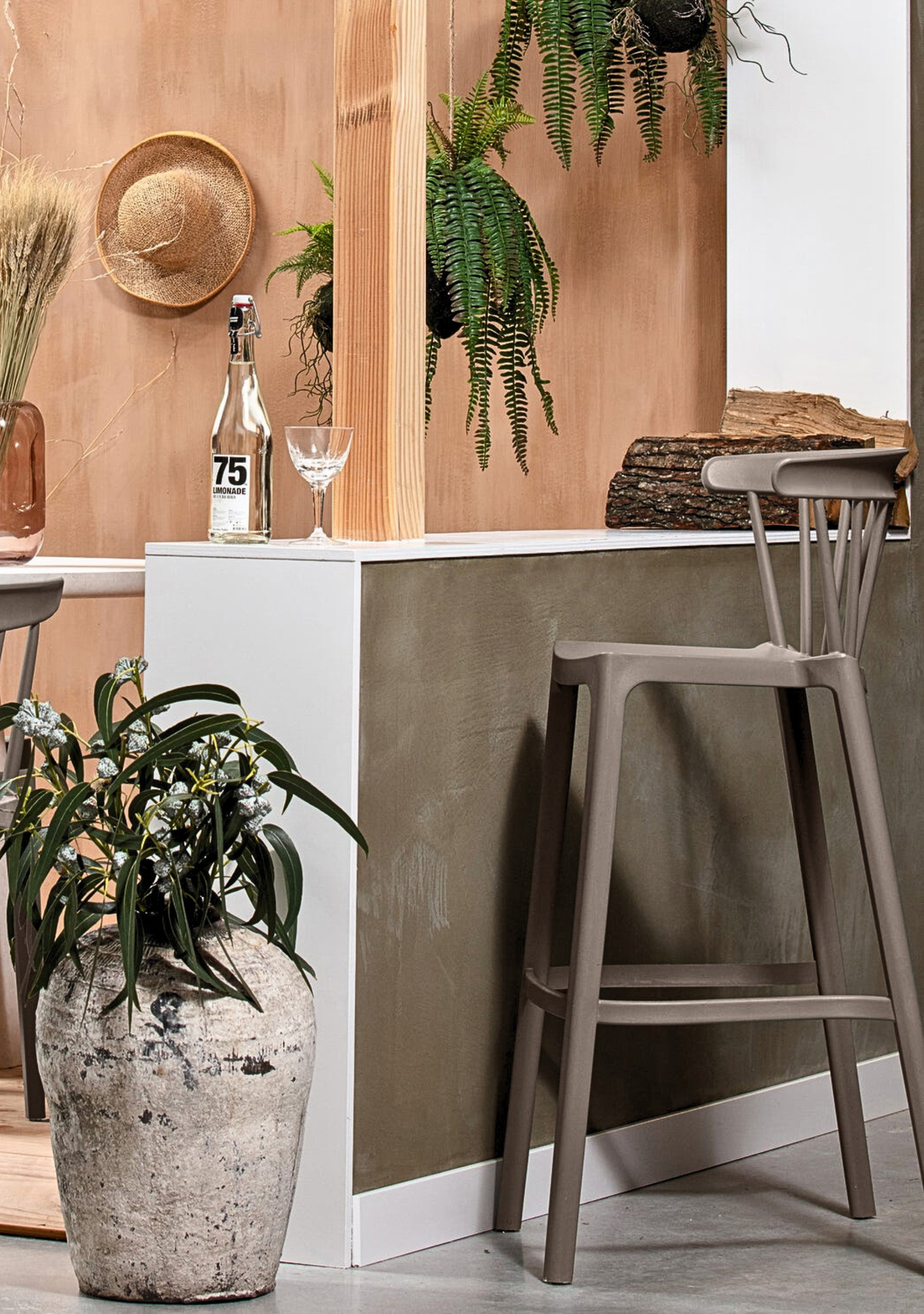 Bliss Barhocker – Taupe, 2er-Set