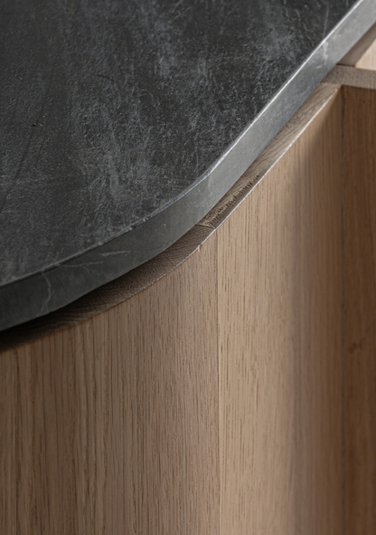 Nara Oak & Marble Sideboard - Elara Maison