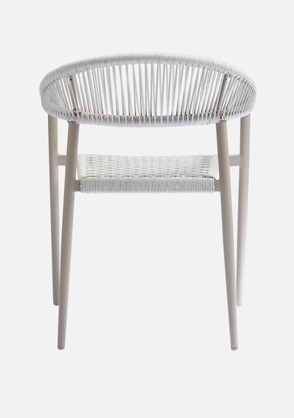 YELLOW GARDEN CHAIR ROPE/ALUMINIUM LIGHT GREY - SET OF 2 - Elara Maison