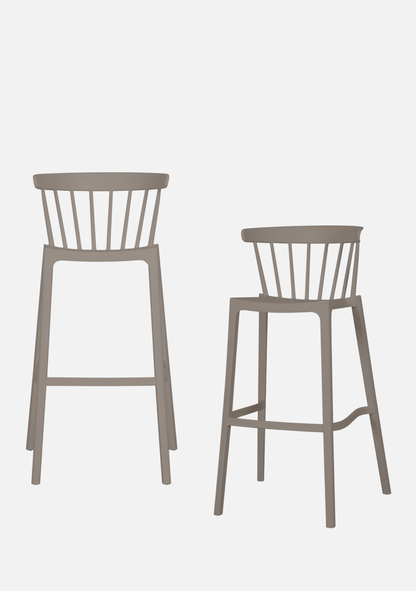 Bliss Barhocker – Taupe, 2er-Set