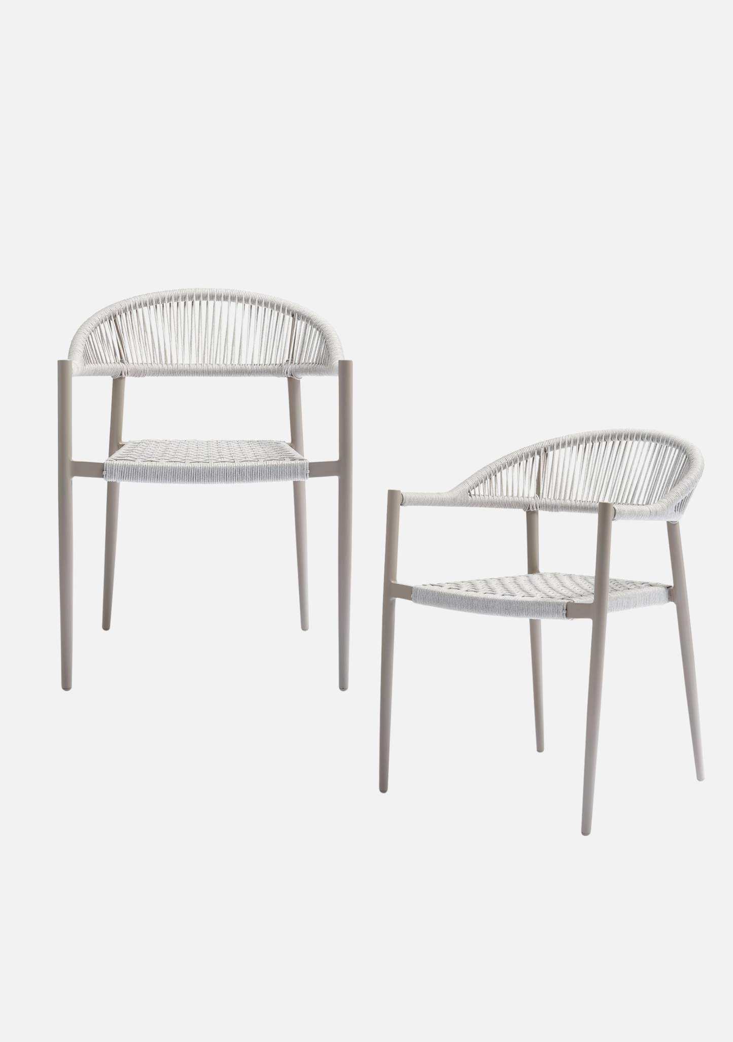 YELLOW GARDEN CHAIR ROPE/ALUMINIUM LIGHT GREY - SET OF 2 - Elara Maison