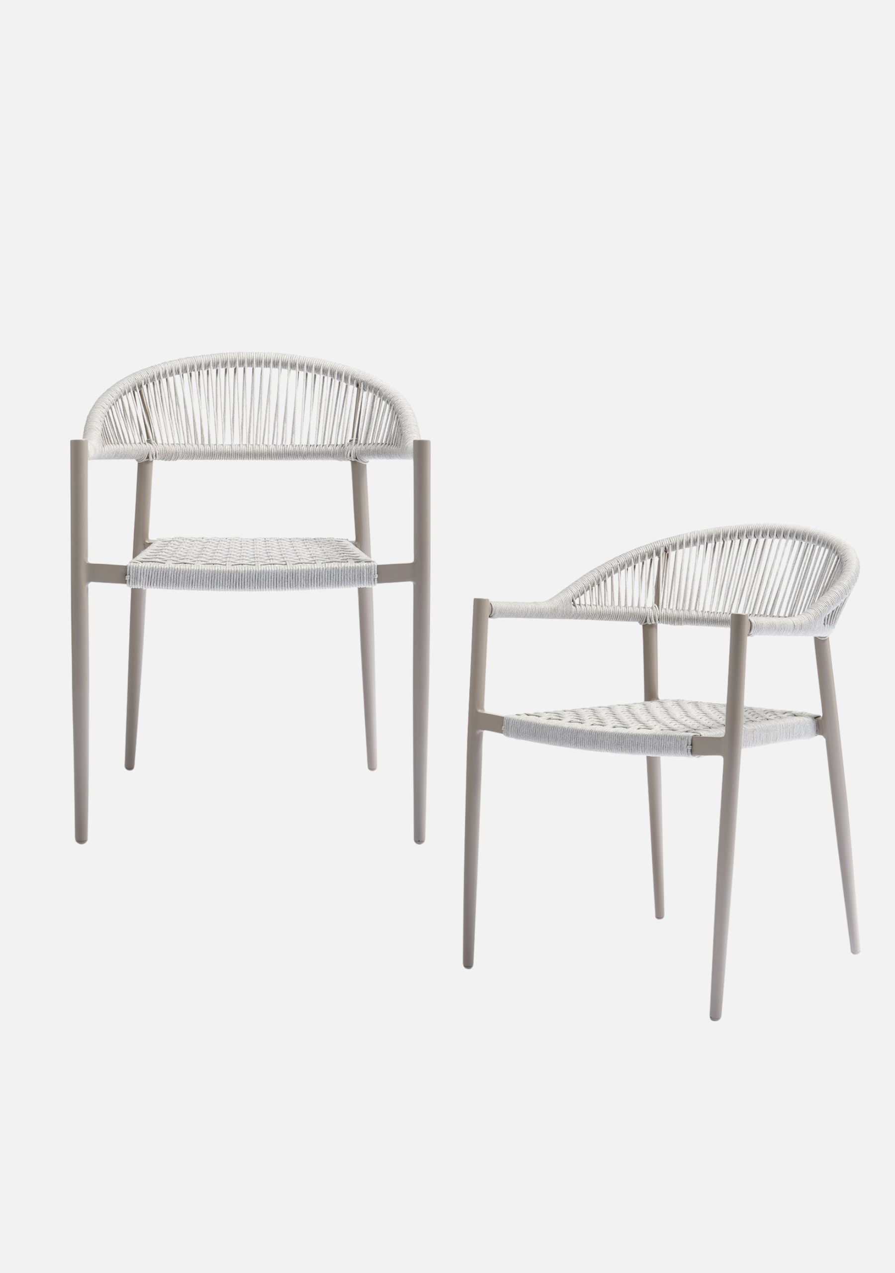 YELLOW GARDEN CHAIR ROPE/ALUMINIUM LIGHT GREY - SET OF 2 - Elara Maison