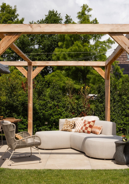 Chios Organic Outdoor Lounge – Left Configuration, Sand - Elara Maison