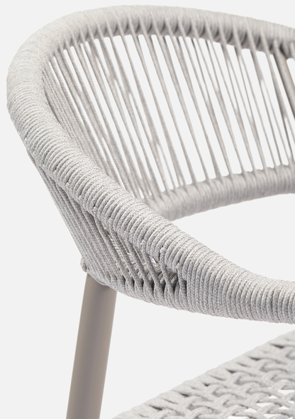 YELLOW GARDEN CHAIR ROPE/ALUMINIUM LIGHT GREY - SET OF 2 - Elara Maison