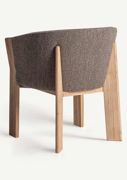 Nara Curved Upholstered Solid Oak Dining Chair