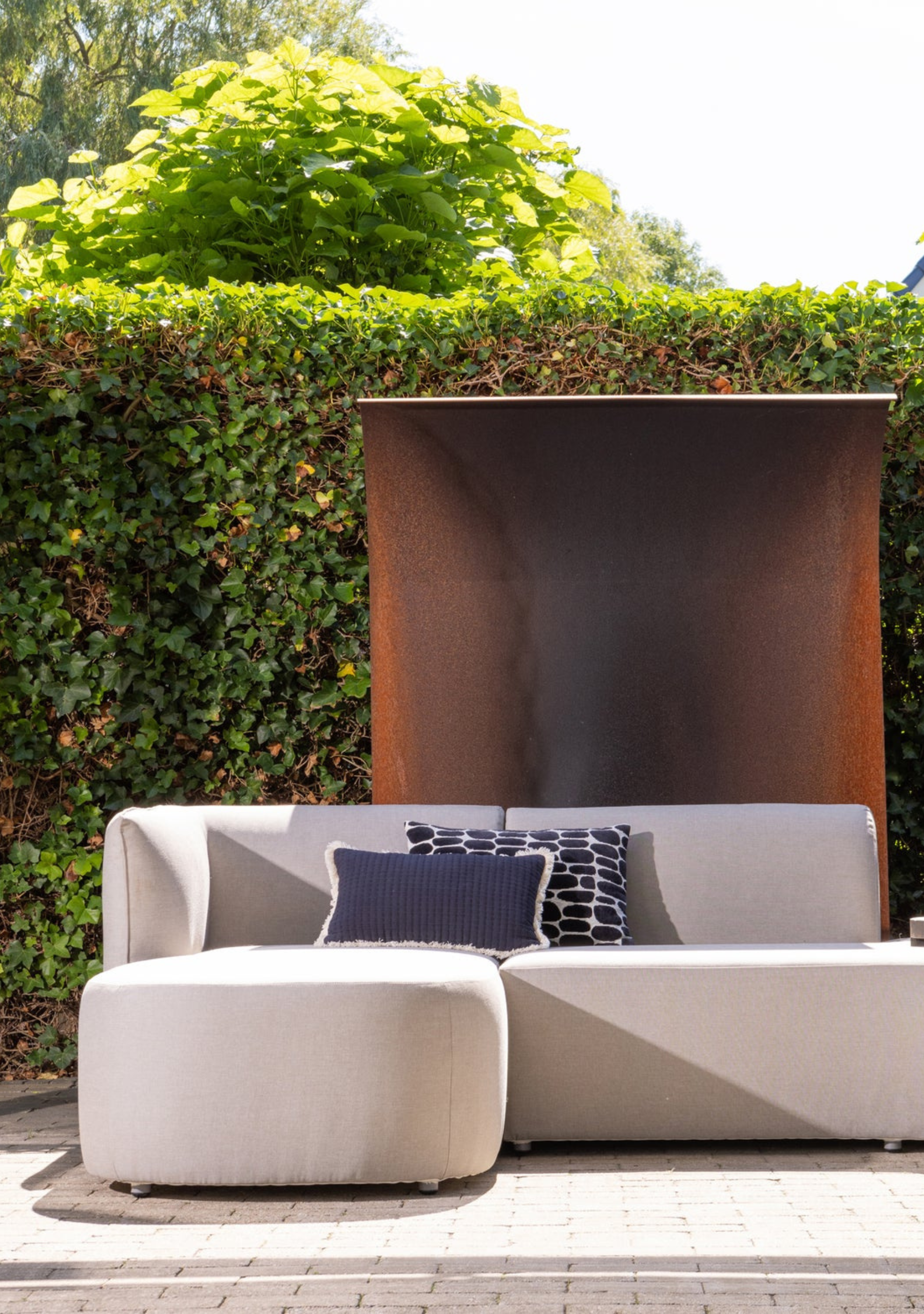 Chios Organic Outdoor Lounge – Left Configuration, Sand - Elara Maison