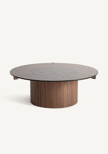 Giswil Contemporary Amber Glass Coffee Table