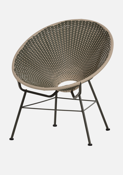 Kazoun Outdoor Lounge Chair – Wicker Green - Elara Maison