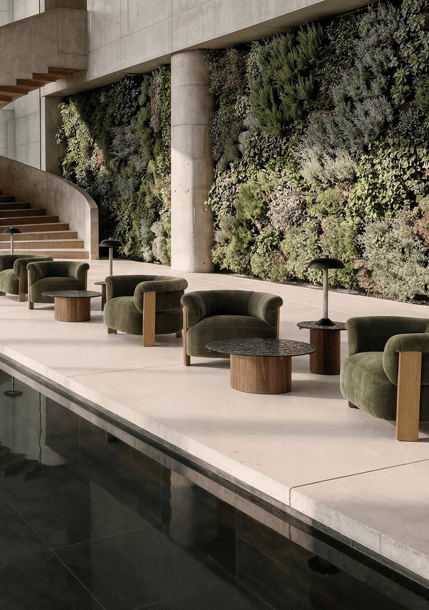 Giswil Contemporary Amber Glass Coffee Table