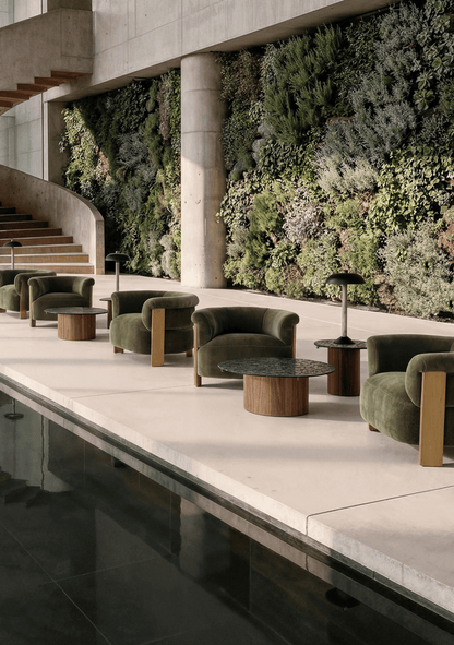 Giswil Contemporary Amber Glass Coffee Table