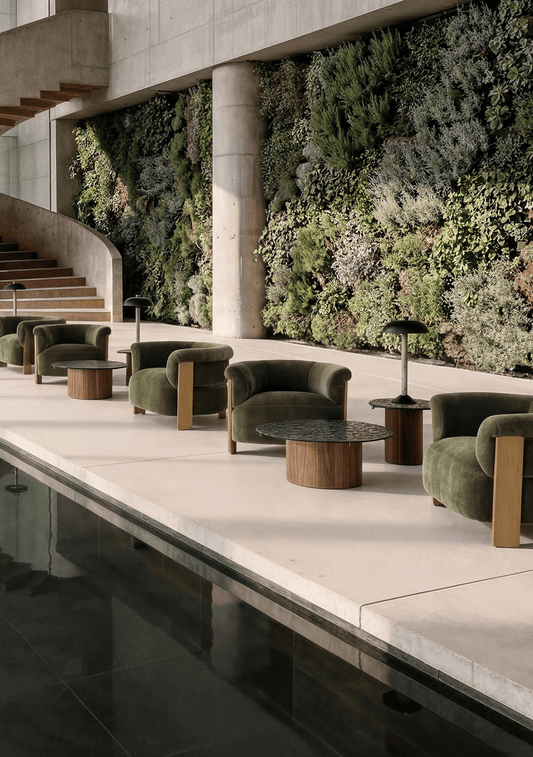 Giswil Contemporary Amber Glass Coffee Table