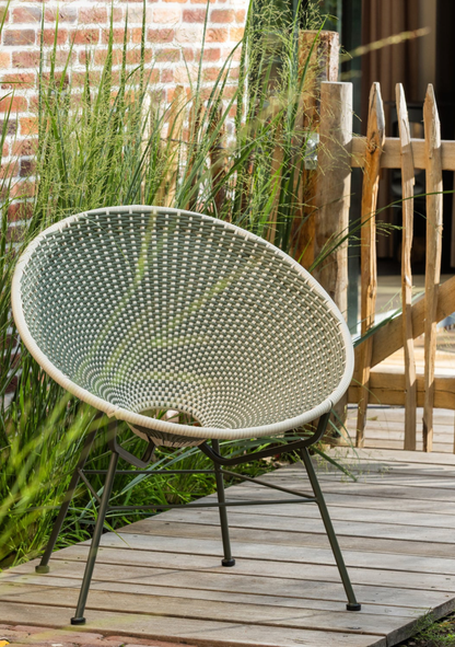 Kazoun Outdoor Lounge Chair – Wicker Green - Elara Maison