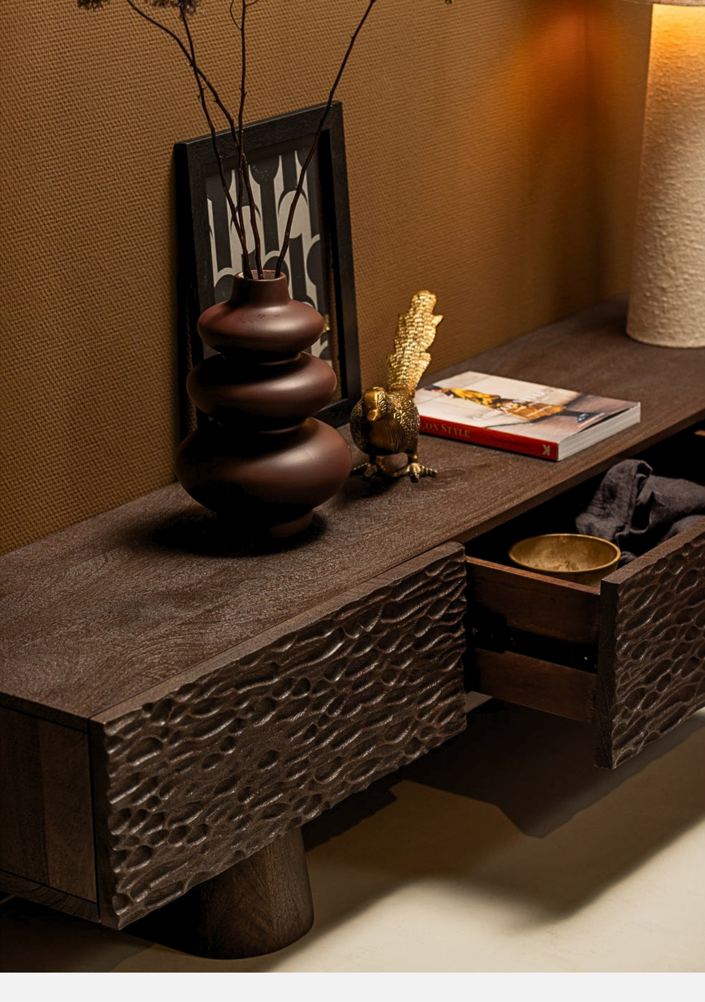 Crumble TV Unit – Walnut Mango Wood