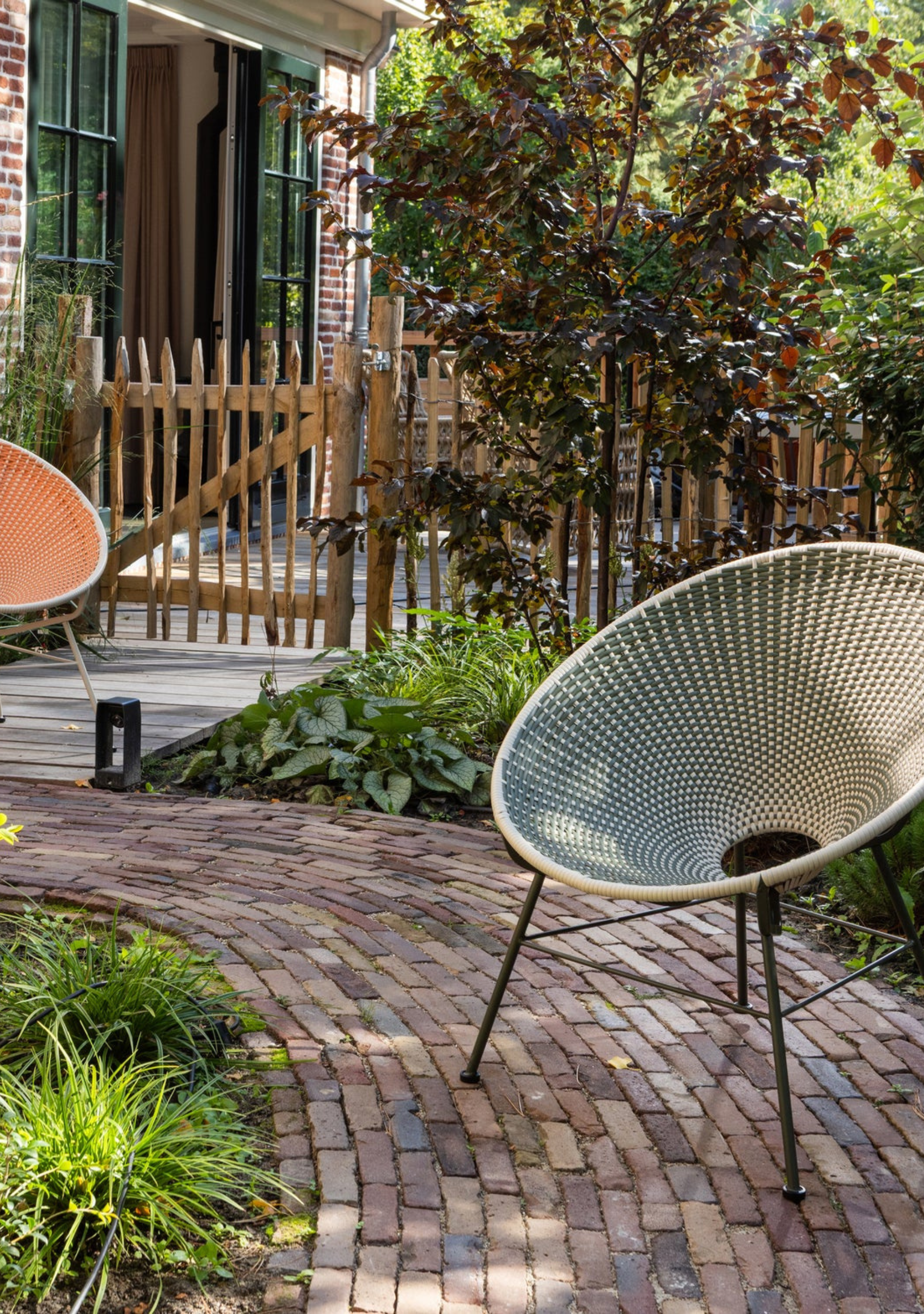 Kazoun Outdoor Lounge Chair – Wicker Green - Elara Maison