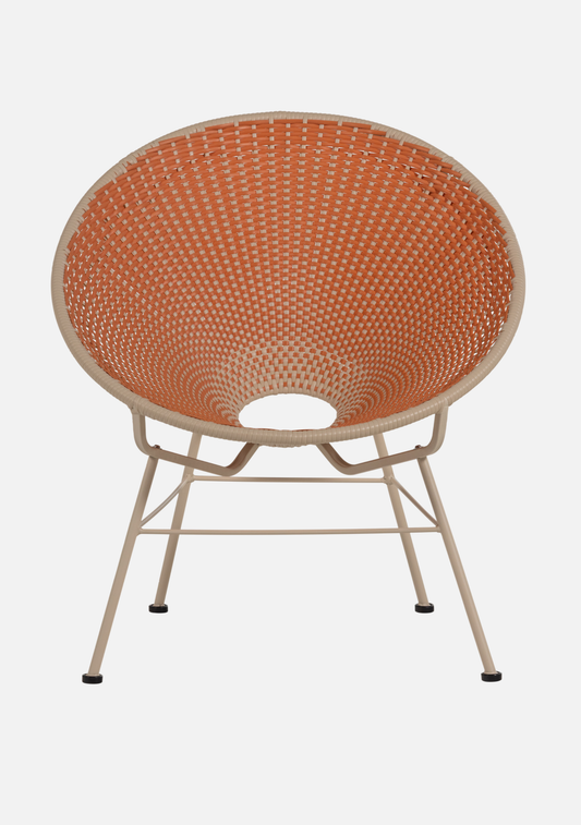Kazoun Outdoor Lounge Chair – Wicker Orange - Elara Maison