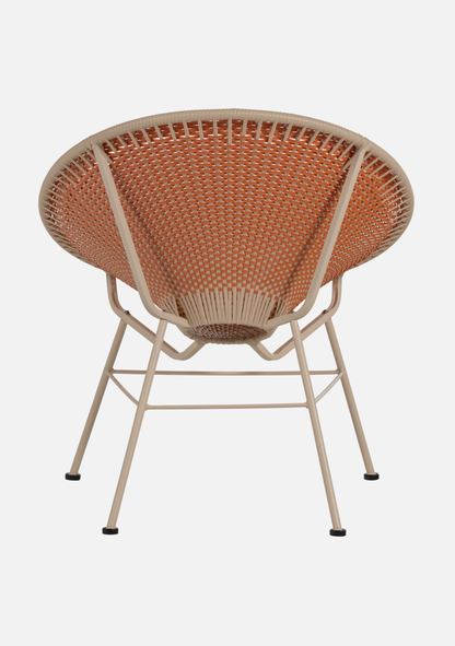 Kazoun Outdoor Lounge Chair – Wicker Orange - Elara Maison