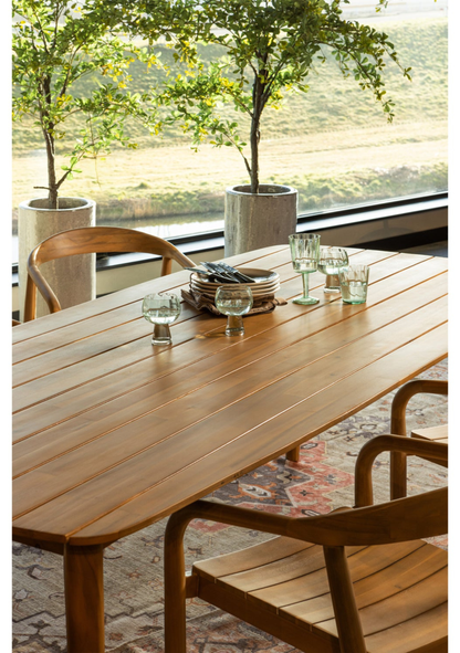 KRIS GARDEN TABLE 215X90 CM ACACIA WOOD NATURAL [fsc] - Elara Maison