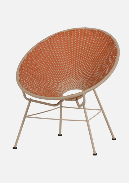 Kazoun Outdoor Lounge Chair – Wicker Orange - Elara Maison