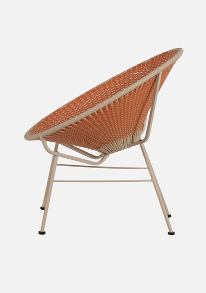 Kazoun Outdoor Lounge Chair – Wicker Orange - Elara Maison