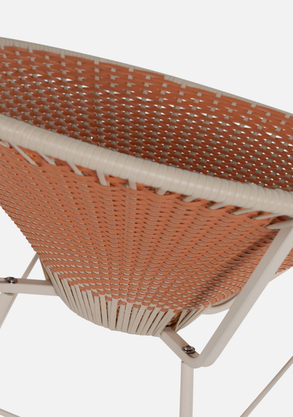 Kazoun Outdoor Lounge Chair – Wicker Orange - Elara Maison