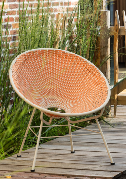 Kazoun Outdoor Lounge Chair – Wicker Orange - Elara Maison