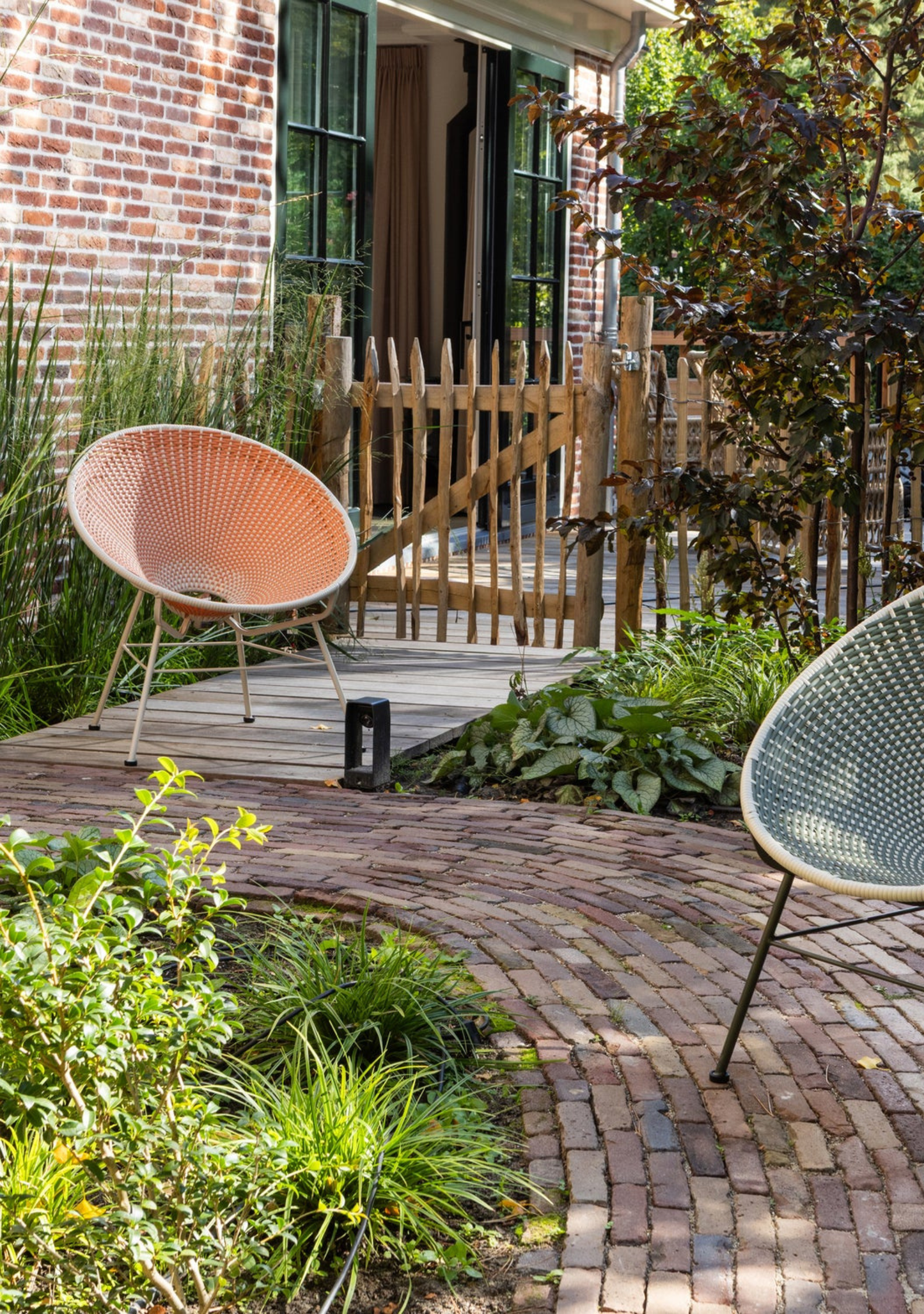 Kazoun Outdoor Lounge Chair – Wicker Orange - Elara Maison