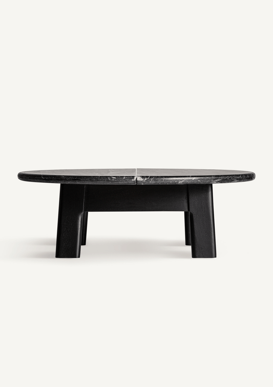 Nara Round Marble & Mango Wood Designer Coffee Table