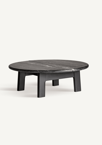 Nara Round Marble & Mango Wood Designer Coffee Table
