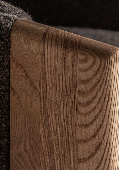 Nara Curved Upholstered Solid Oak Dining Chair