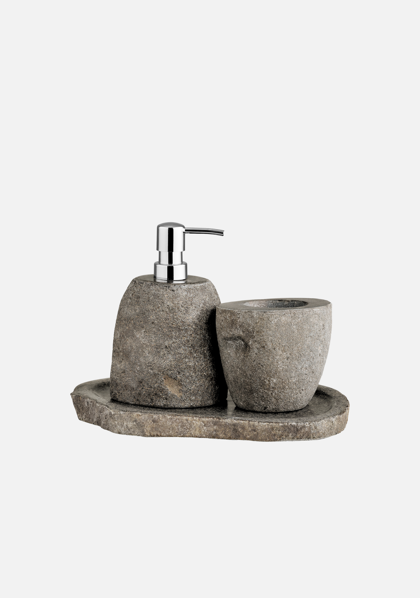Gara Stone Bathroom Set – Natural - Elara Maison