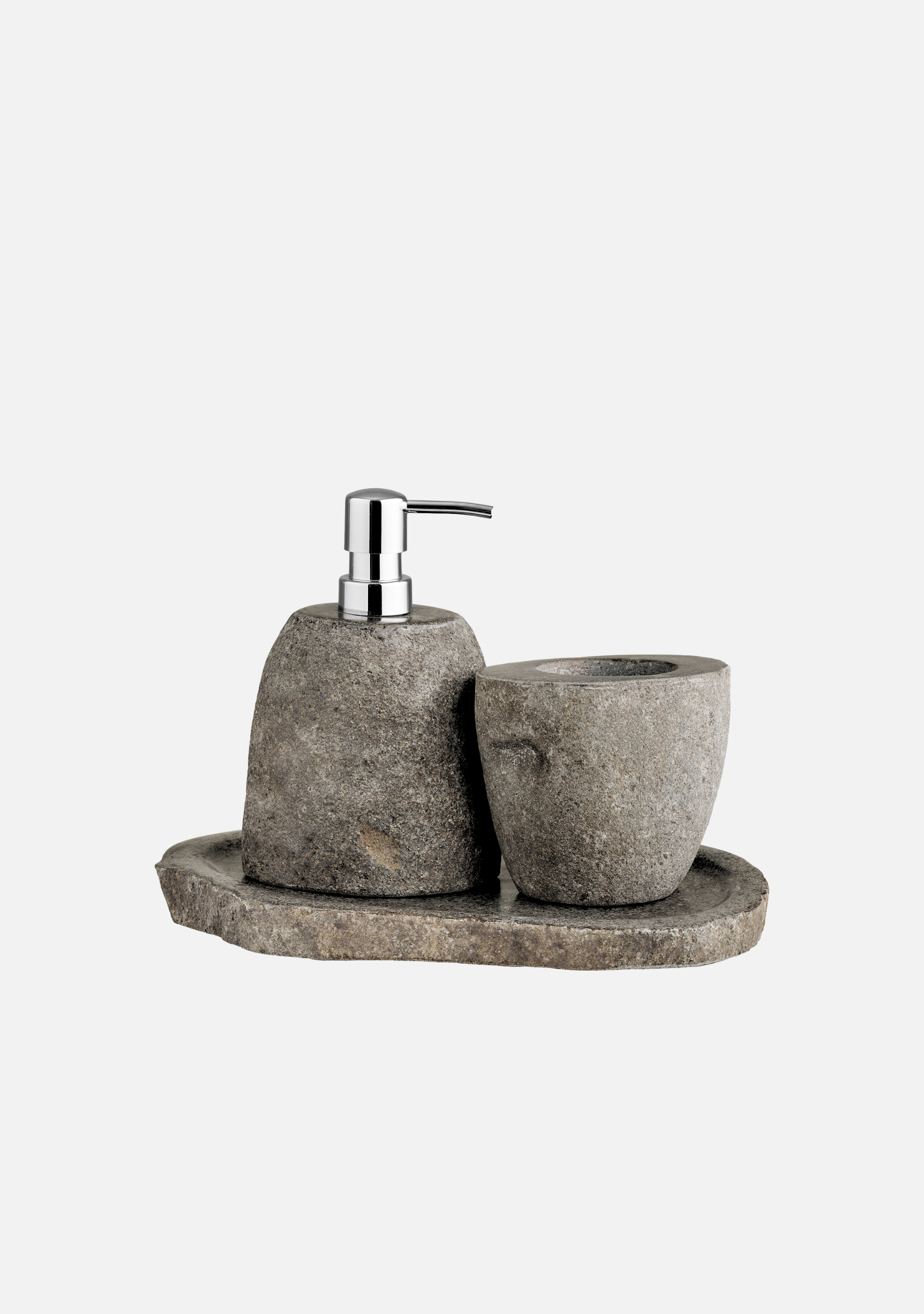 Gara Stone Bathroom Set – Natural - Elara Maison