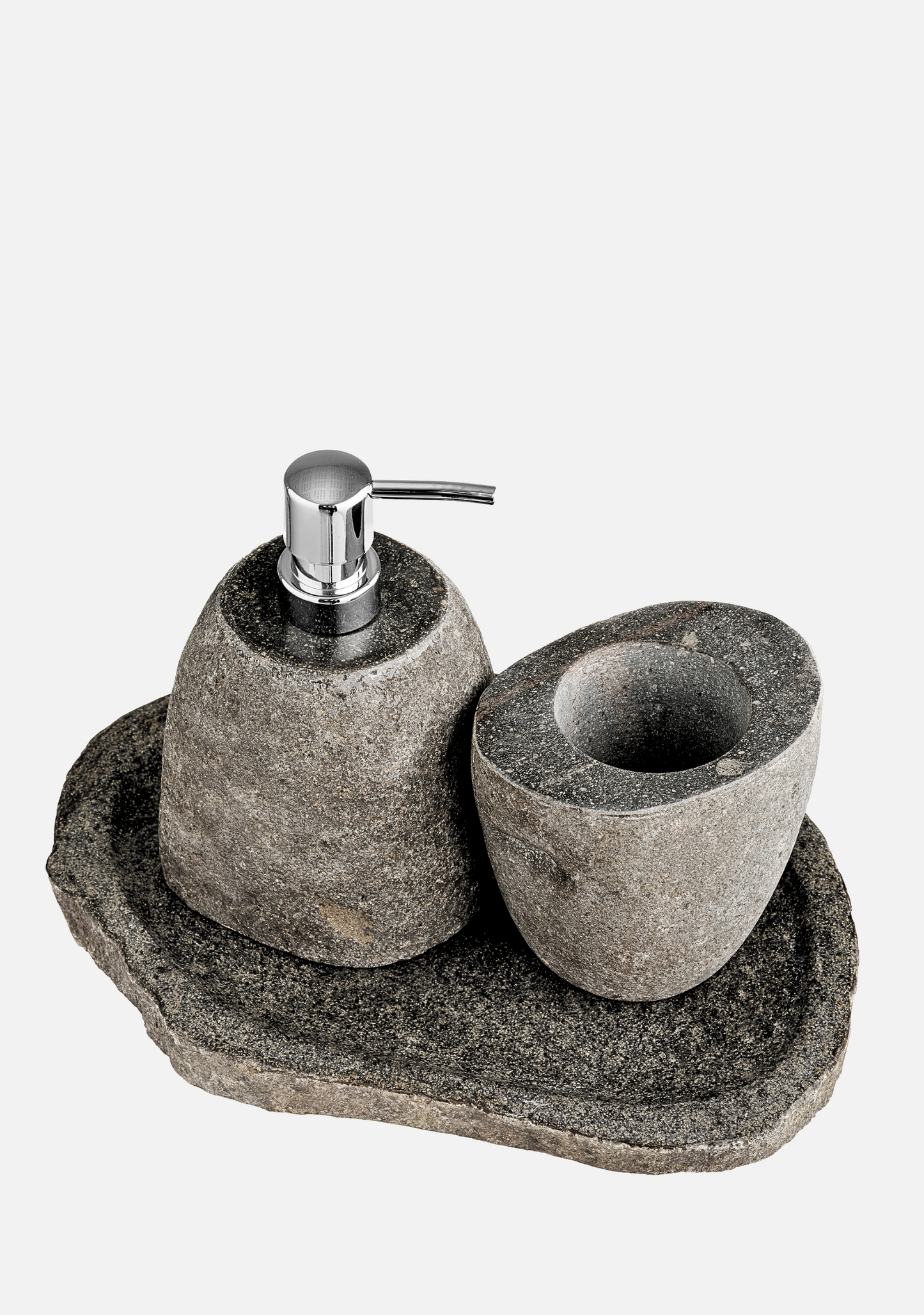 Gara Stone Bathroom Set – Natural - Elara Maison