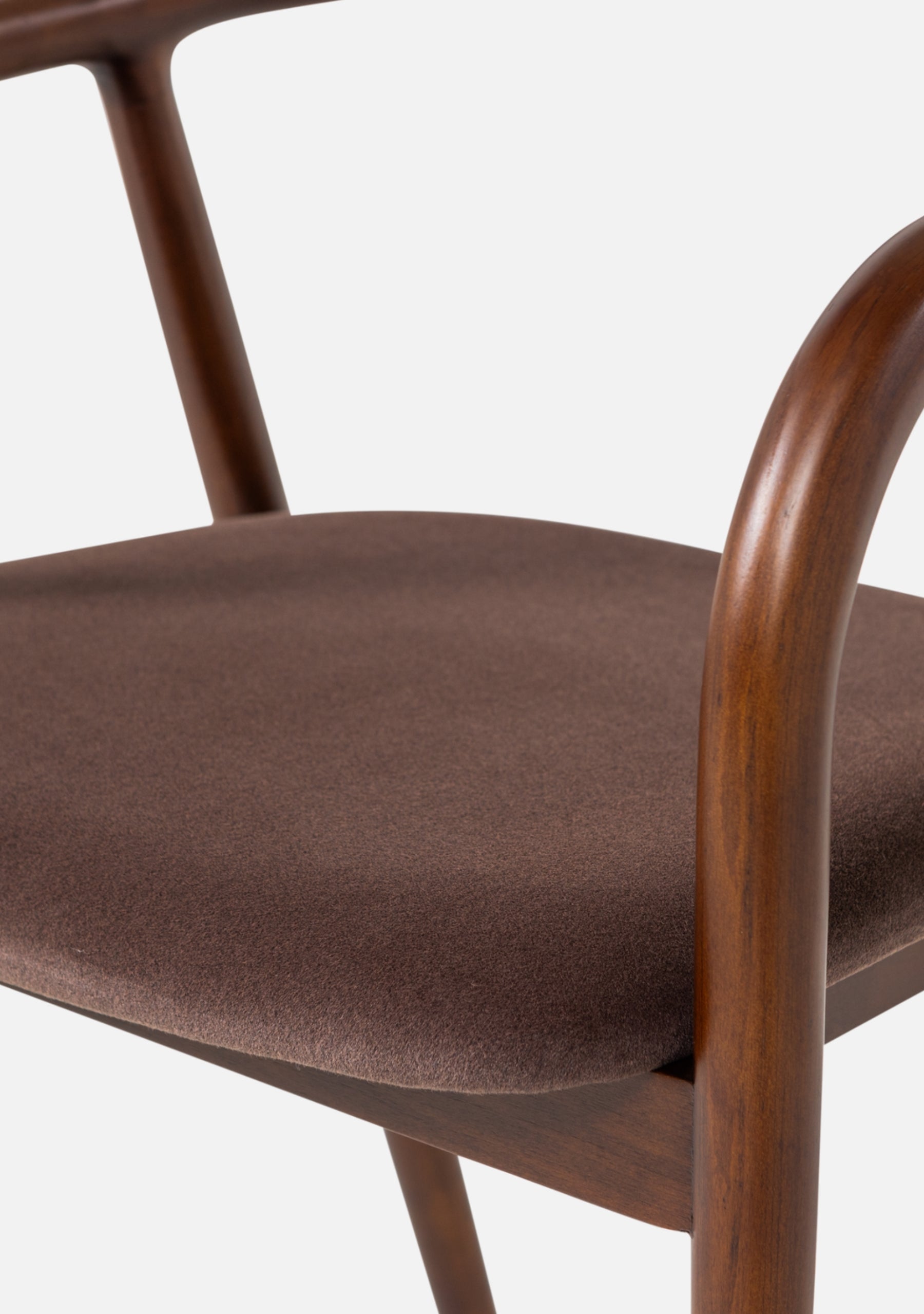 Bran Dining Chair – FSC® Beech Wood & Velvet, Brown Set of 2 - Elara Maison